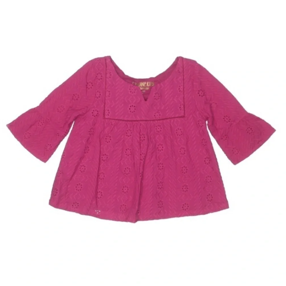 Oshkosh Embroidered Tunic Boho magenta pink top 5T girls shirt